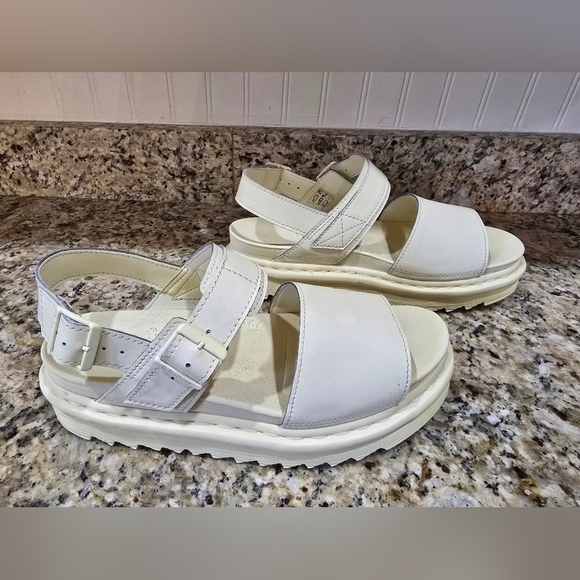 Dr Martens Voss Mono Light Yellow/Cream Leather Platform Sandals size US 10 - Picture 2 of 9